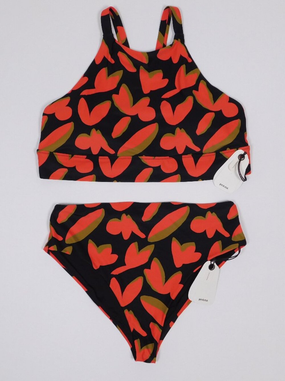 PrAna Rose Fire Indo Disco Bikini Swimwear Bathing Suit L/XL NWT